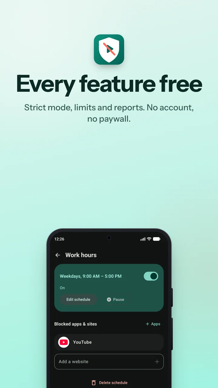 FocusGuard: Every feature free — schedule detail