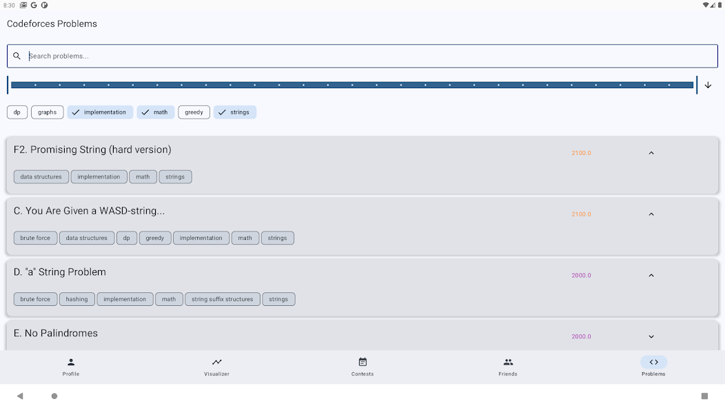 CodeForcesly visualizer chart