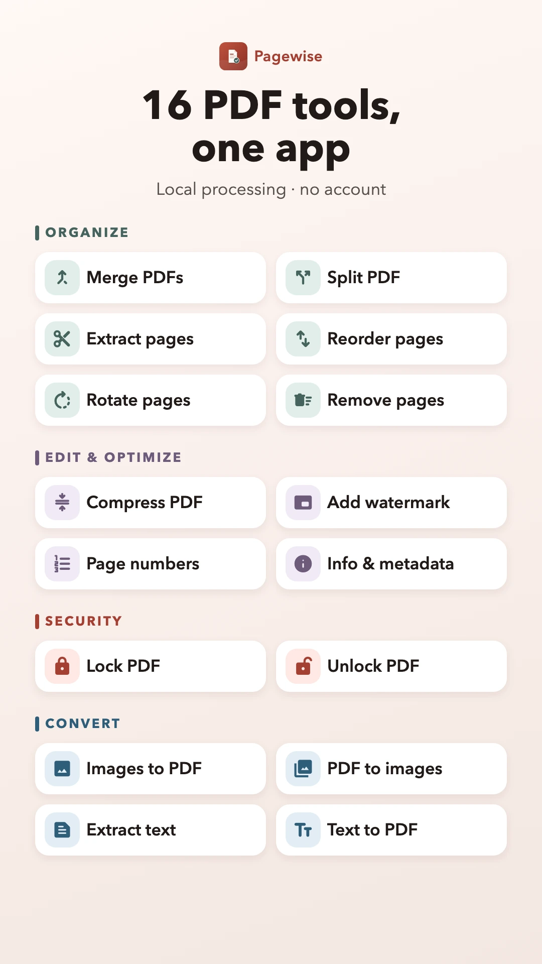 Pagewise screenshot: All 16 tools