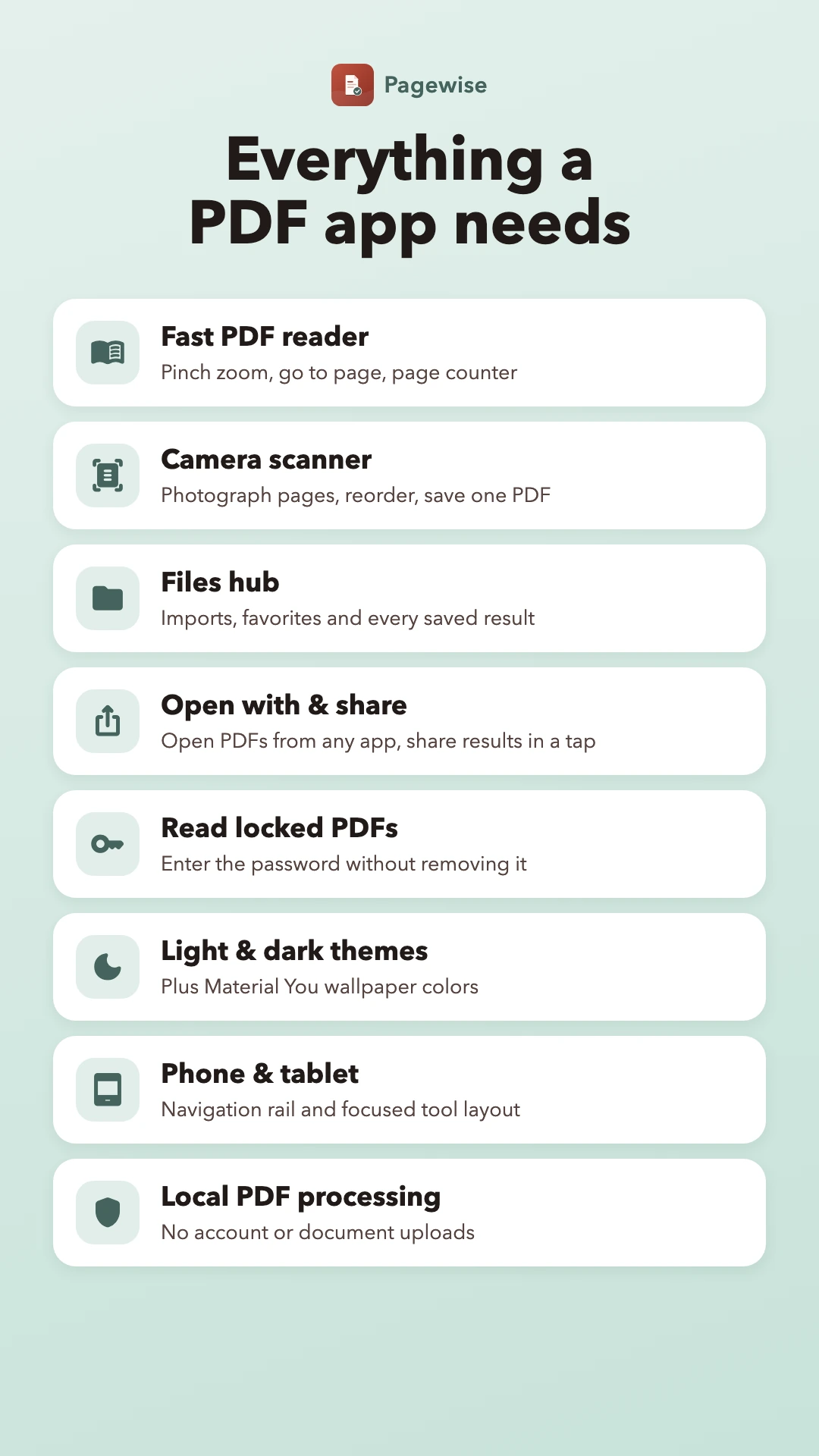 Pagewise screenshot: Every feature