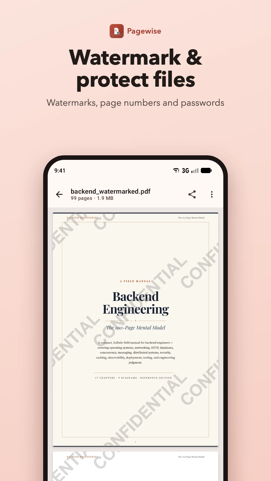 Pagewise screenshot: Watermark and protect files